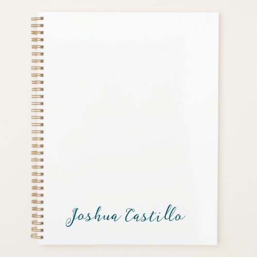 Calligraphy Simple Plain Professional Name Planner (Voorkant)