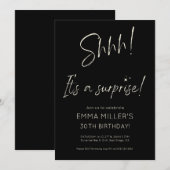 Calligraphy Surprise Birthday Minimalist Kaart (Voorkant / Achterkant)