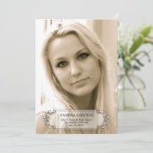 Calligraphy Swirls Photo Graduation Faire-part (Debout devant)