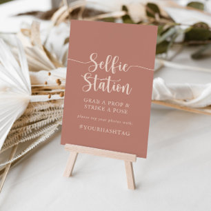Calligraphy Terracotta Selfie Station Bord Poster