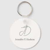 Calligraphy trendy classical monogram  sleutelhanger (Voorkant)