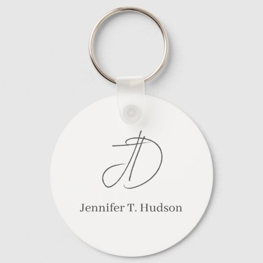 Calligraphy trendy classical monogram  sleutelhanger (Voorkant)
