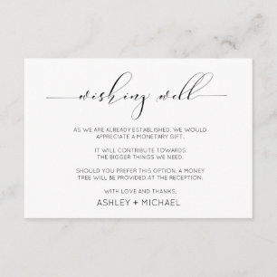 Calligraphy Typography Wedding Wishing Well Horiz. Informatiekaartje