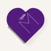 Calligraphy Vet Monogram Naam Modern Minimalistisc Notitieboek (Voorkant)