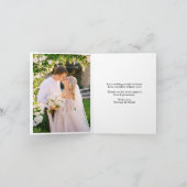 Calligraphy Wedding 2 Photo Gold Overlay Note Bedankkaart (Binnen)