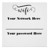 calligraphy wifi password pedestal sign perfect poster (Voorkant)