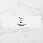 Calligraphy Wit Gelukkig Verliefd Trouwen Waterfles Etiket (Enkel label)