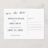 Calligraphy Zwart Save The Dates briefkaart (Achterkant)