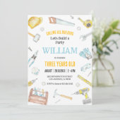 Calling All Builders Kids Boy Birthday Invitation (Debout devant)