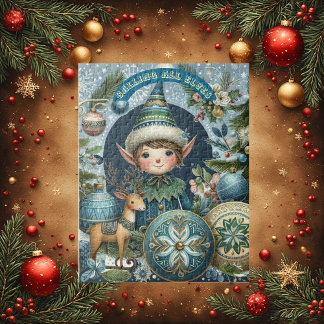Calling All Elves Snowflakes Hail Christmas Party Legpuzzel