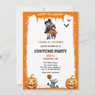 Calling All Monsters kostuum kids halloweenfeest Kaart