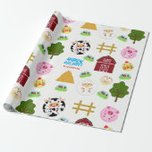 Calling All Party Animals Farm Wrapping Paper Cadeaupapier (Uitgerold)