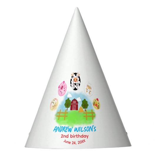 Calling All Party Animals Rustic Farm Barn Yard Feesthoedjes (Voorkant)