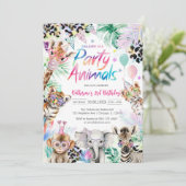 Calling All Party Animals Safari Birthday  Kaart (Staand voorkant)