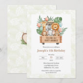 Calling All Party Animals Safari Themed Invitation (Devant / Derrière)