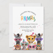 Calling All Party Animals! Zoo Birthday Invitation (Devant)