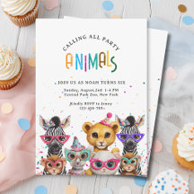 Calling All Party Animals! Zoo Birthday Invitation