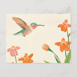 Calliope Hummingbird in vliegtekening Briefkaart
