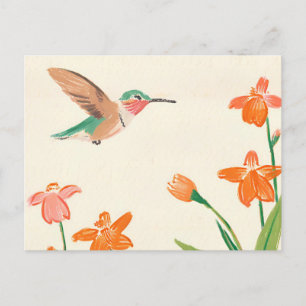 Calliope Hummingbird in vliegtekening Briefkaart