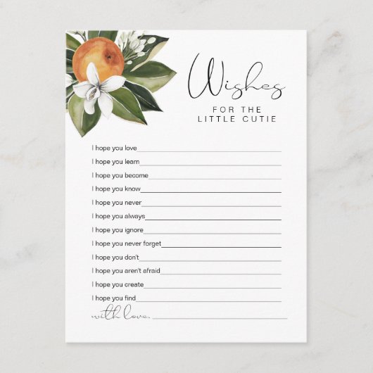 CALLIOPE Little Cutie Clementine Wwish for Baby Informatiekaartje (Voorkant)