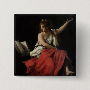Calliope, Muse of Epic Poetry Vierkante Button 5,1 Cm