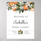 Calliope - Tropisch Oranje Botanische Bruidsdouche Poster (Voorkant)