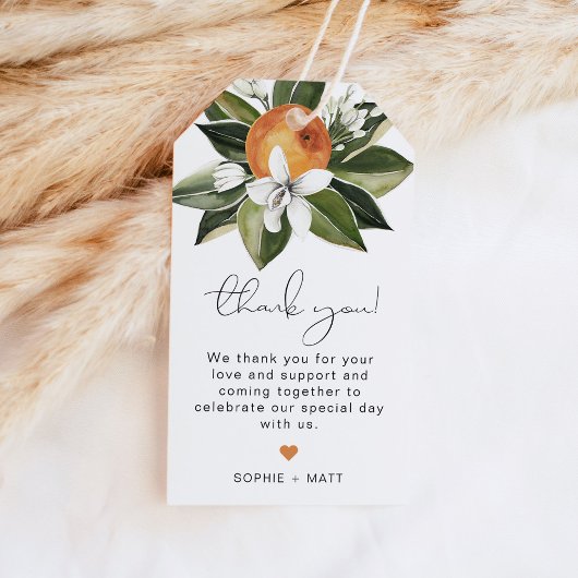 CALLIOPE Waterverf Oranje Blossom Labels Cadeaulabel