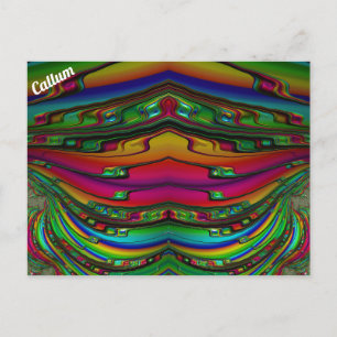 CALLUM ~ 3D Fractal Design Pattern ~ Meerkleurig Briefkaart