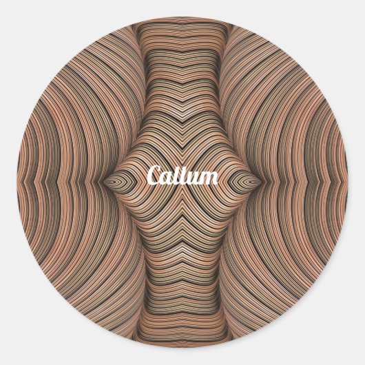 CALLUM ~  tinten bruin fractal ~ Ronde Sticker (Voorkant)