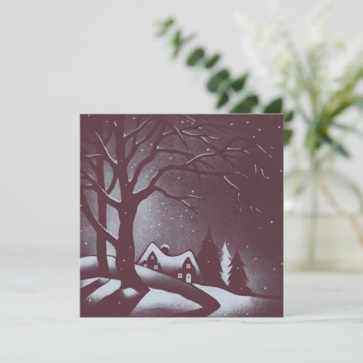 Calm and Bright | Flat Holiday Card Feestdagenkaart (Staand voorkant)