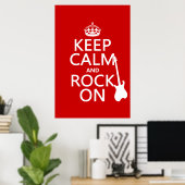 Calm and Rock on (gitaar) (elke kleur) Poster (Thuiskantoor)