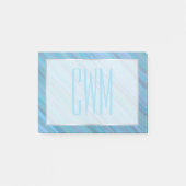 Calm Blue Abstract | Cool Turquoise Aqua Monogram Post-it® Notes (Voorkant)