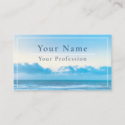 Calm Blue Beach Scene Visitekaartje (Voorkant)