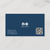 Calm Blue Beach Waves Fotografie Visitekaartje (Achterkant)