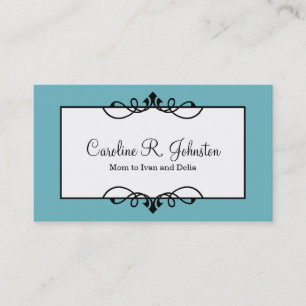 Calm blue border classic lijst custom mama kaart contactkaartje