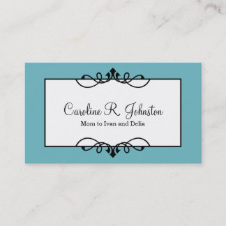 Calm blue border classic lijst custom mama kaart contactkaartje