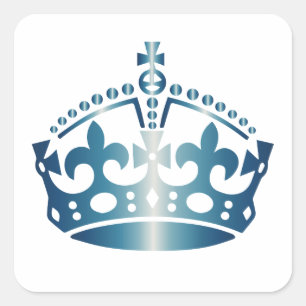 Calm Blue Crown behouden - Achtergrond wijzigen Vierkante Sticker