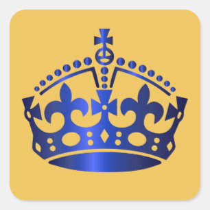Calm Blue Crown behouden - Achtergrond wijzigen Vierkante Sticker