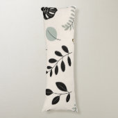 Calm Botanica – Line Art Leaf Sierkussen Lichaamskussen (Voorkant Verticaal)