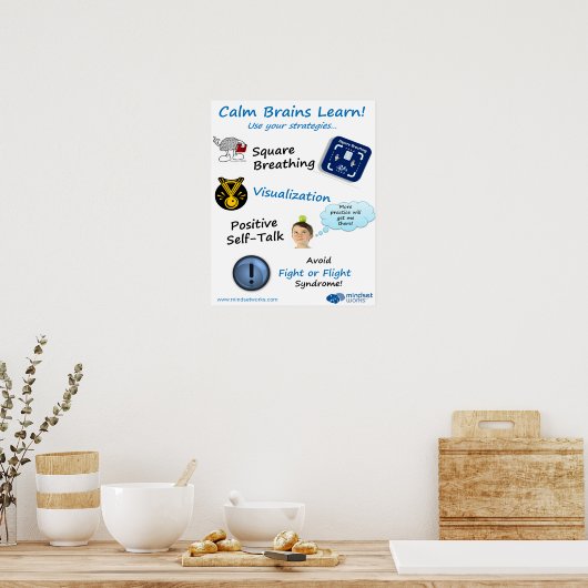 Calm Brains Learn poster for Brainology® (Cuisine)
