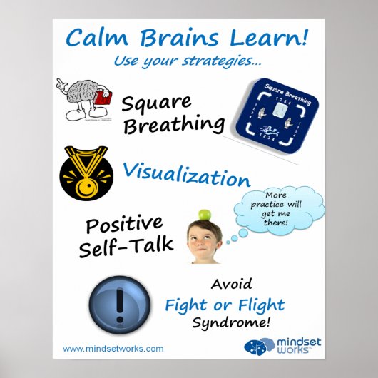 Calm Brains Learn poster for Brainology® (Devant)