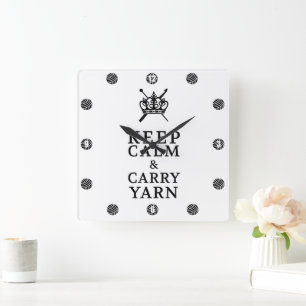 Calm Carry Yarn CraftRoom houden Vierkante Klok