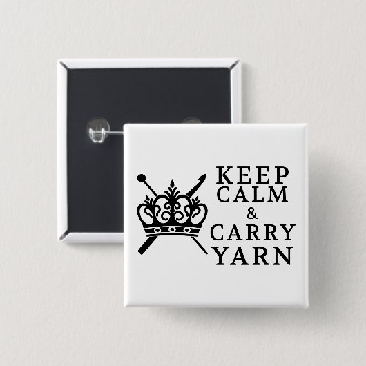 Calm Carry Yarn houden ・ Crafts Vierkante Button 5,1 Cm (Voorkant /achterkant)
