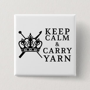 Calm Carry Yarn houden ・ Crafts Vierkante Button 5,1 Cm