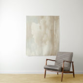 Calm Clouds - Neutrals, Blauw, Beige - Minimalisti Wandkleed (In situ)