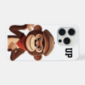 Calm Confidence Monkey – Minimal Phone Case iPhone Hoesje (Achterkant horizontaal)