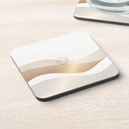 Calm Desert Waves with Fennec Essence | Minimal Se Bier Onderzetter (Linkerzijde)