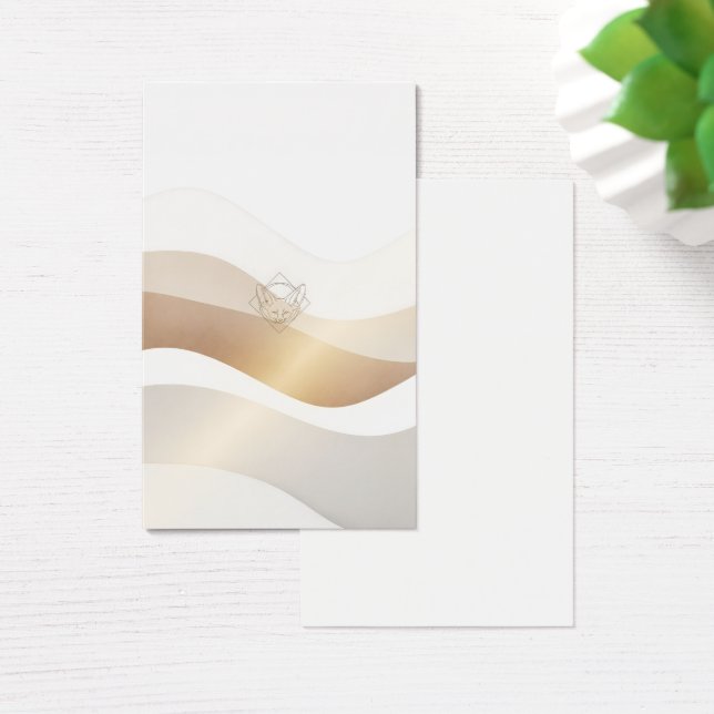 Calm Desert Waves with Fennec Essence | Minimal Se Visitekaartje (Bureau)