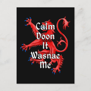 Calm Doon it wasnae me Funny Scottish Briefkaart
