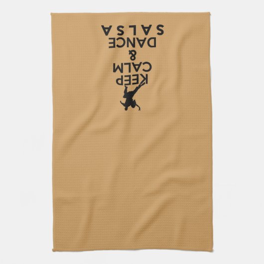 CALM- EN DANCE SALSA-cadeau BEHOUDEN Theedoek (Verticaal)
